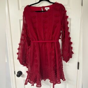 Red long sleeve dress